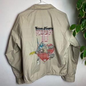 Tan Windbreaker graphic design